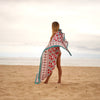 Block Print Cotton Sarong - Red Flower Print