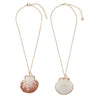 Large Clam Shell Pearl Chain 16″ Necklace