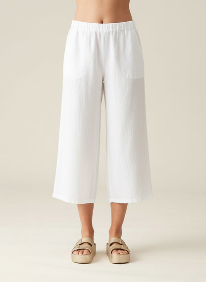 Easy Crop Linen Pant