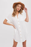 Button Up Shirt Dress W/ Pockets