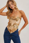 Paisley Satin Bandana Top