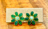 Flower Stud (Green Onyx & Amazonite)