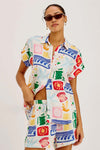 Farrah Printed Linen Top