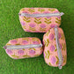 Floral Printed Quilted Cosmetic Bags (3 Sizes)