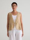 Button Vest Hanky Linen