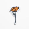 Blooming Poppy Embroidered Iron on Patch - California Flower