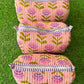 Floral Printed Quilted Cosmetic Bags (3 Sizes)