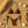Beaded Brown Bikini