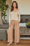 Pleated Linen Palazzo Pant