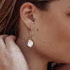 Freshwater Pearl Drop Hoop Earrings