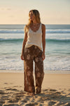 Printed Tie Straight Pant