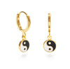 Yin Yang Huggie Hoops
