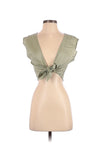 Sage Whimsy & Row Tie Top (thrifted)